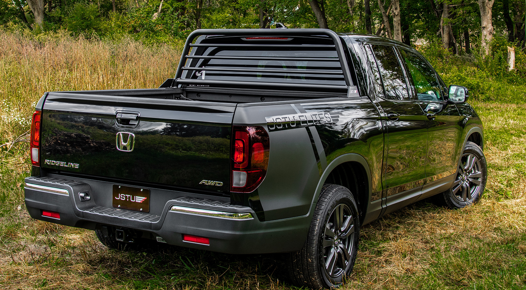 Honda Ridgeline with a back rack
